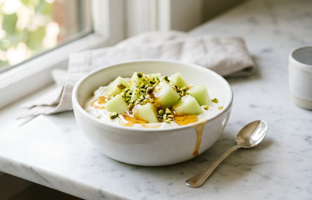 Honeydew Yogurt Bowl with Pistachios