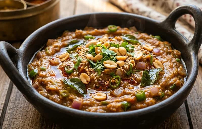 Bagara Bhaat with Hyderabadi Baingan Bharta - Recipe 2