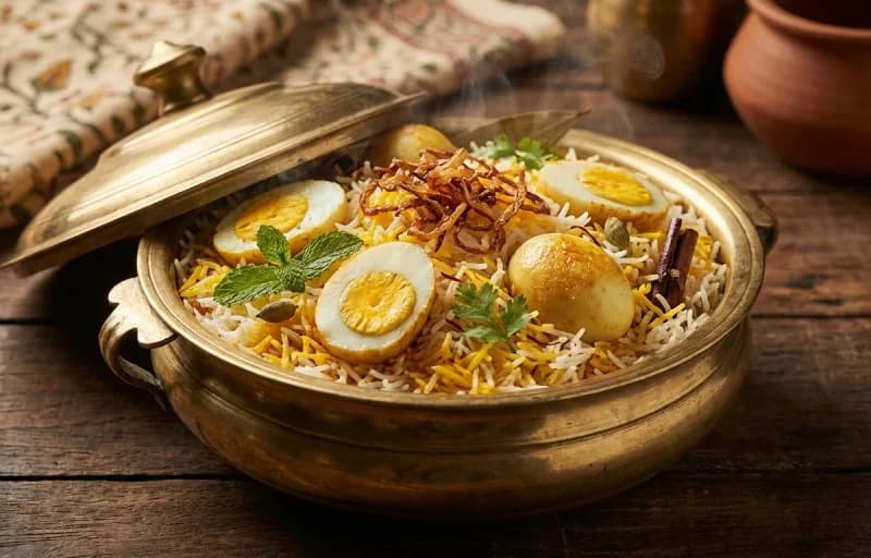 Hyderabadi Egg Dum Biryani