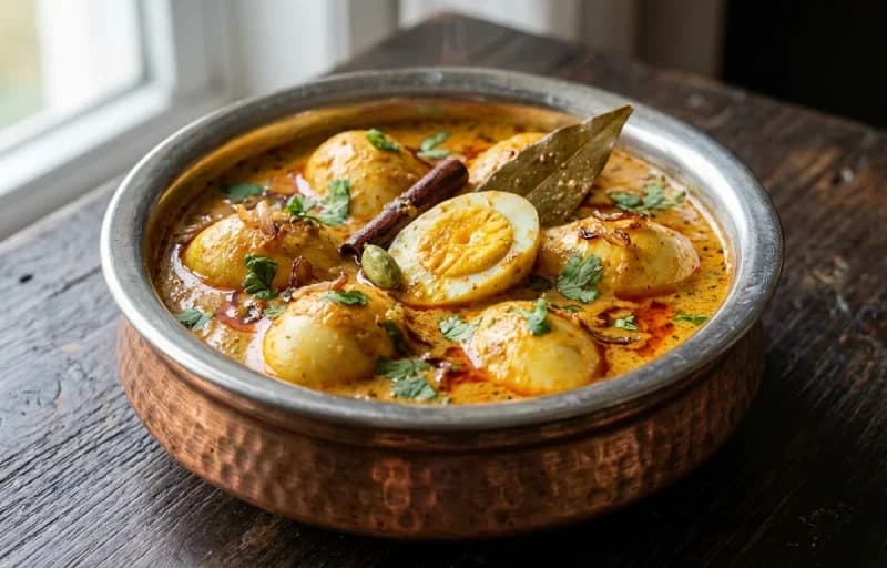 Hyderabadi Egg Korma with Saffron Sheermal - Recipe 1