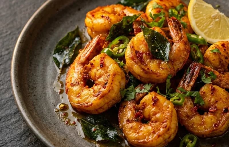 Hyderabadi Fried Prawns