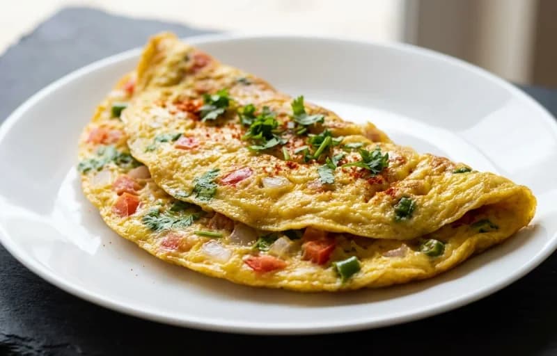 Hyderabadi Masala Omelette, Paratha and Mint Chutney - Recipe 1