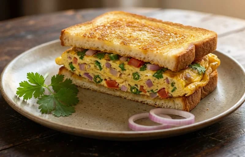 Hyderabadi Omelette Sandwich