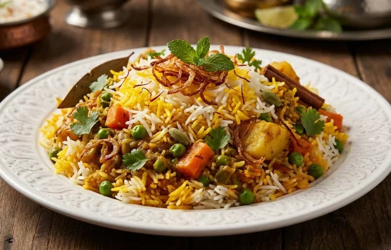Hyderabadi Veg Biryani with Bagara Baingan - Recipe 1