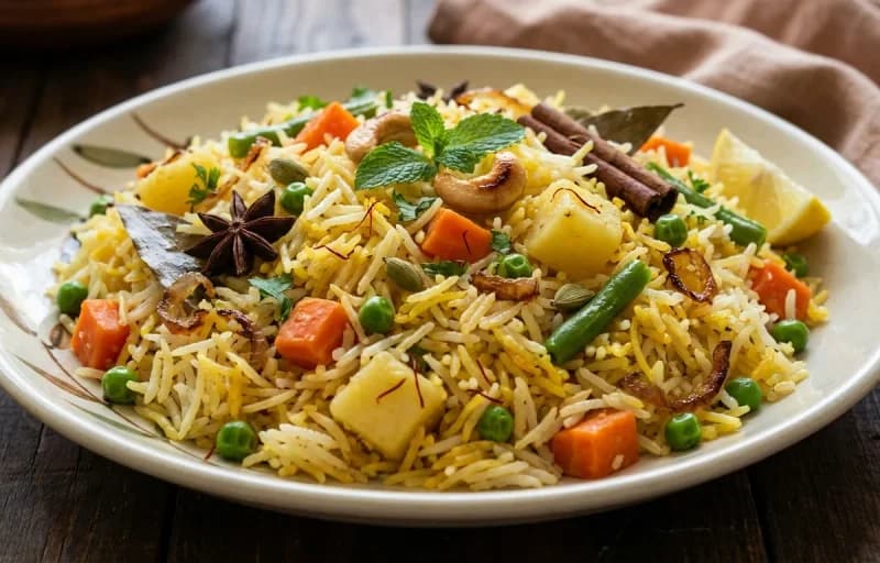 Hyderabadi Veg Pulao, Cucumber Raita and Mirchi ka Salan - Recipe 1