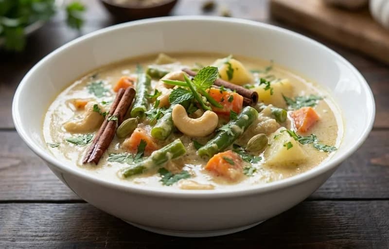 Hyderabadi Vegetable Korma with Saffron Sheermal - Recipe 1