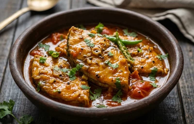 Bihari Arna, Illisi Machha Jhola and Saga Bhaja - Recipe 2