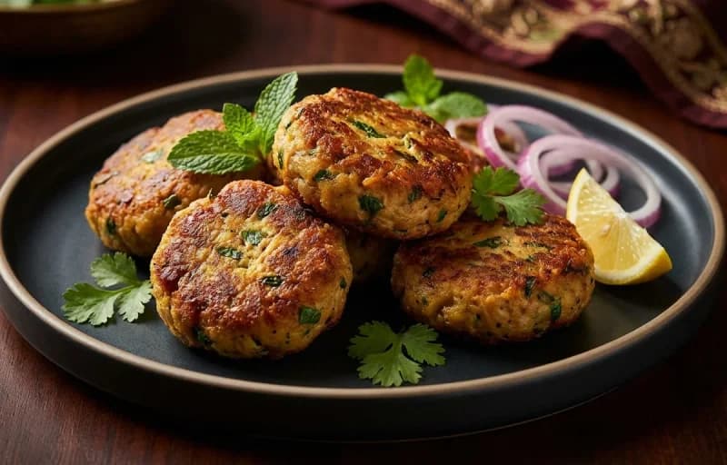 Jackfruit Shami Kebab, Ulte Tawa Paratha and Onion Salad - Recipe 1