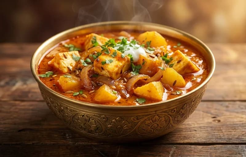 Jaipuri Aloo Pyaaz Paneer with Roti - Recipe 1