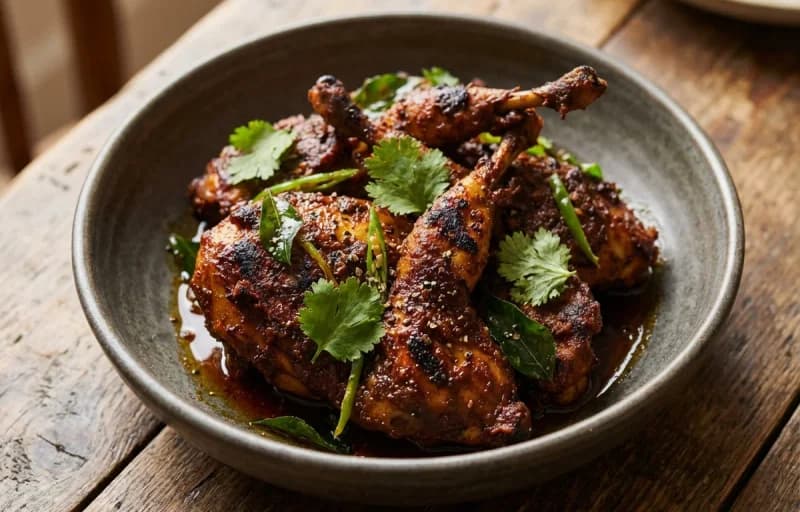 Kaadai Roast, Lemon Rice and Papadam - Recipe 1