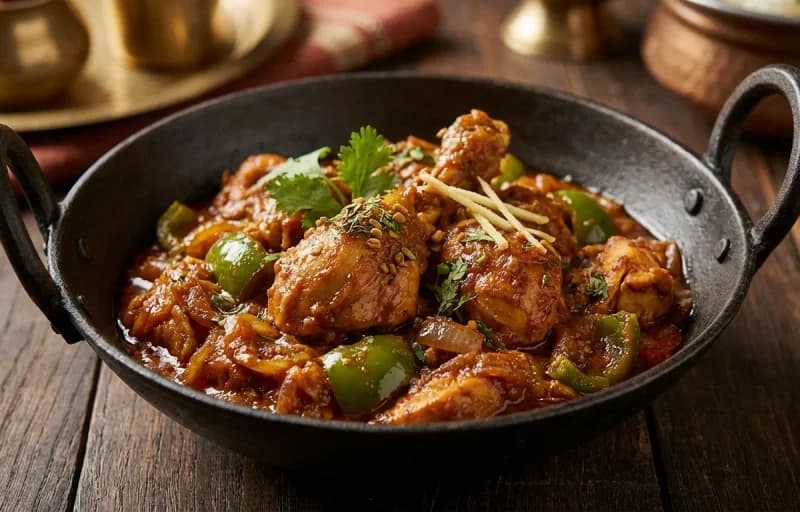 Kadai Chicken, Butter Roti and Kachumber Salad - Recipe 1