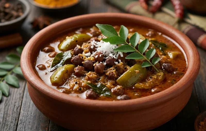 Boiled Rice, Kadale Manoli Curry and Masala Omelette - Recipe 2