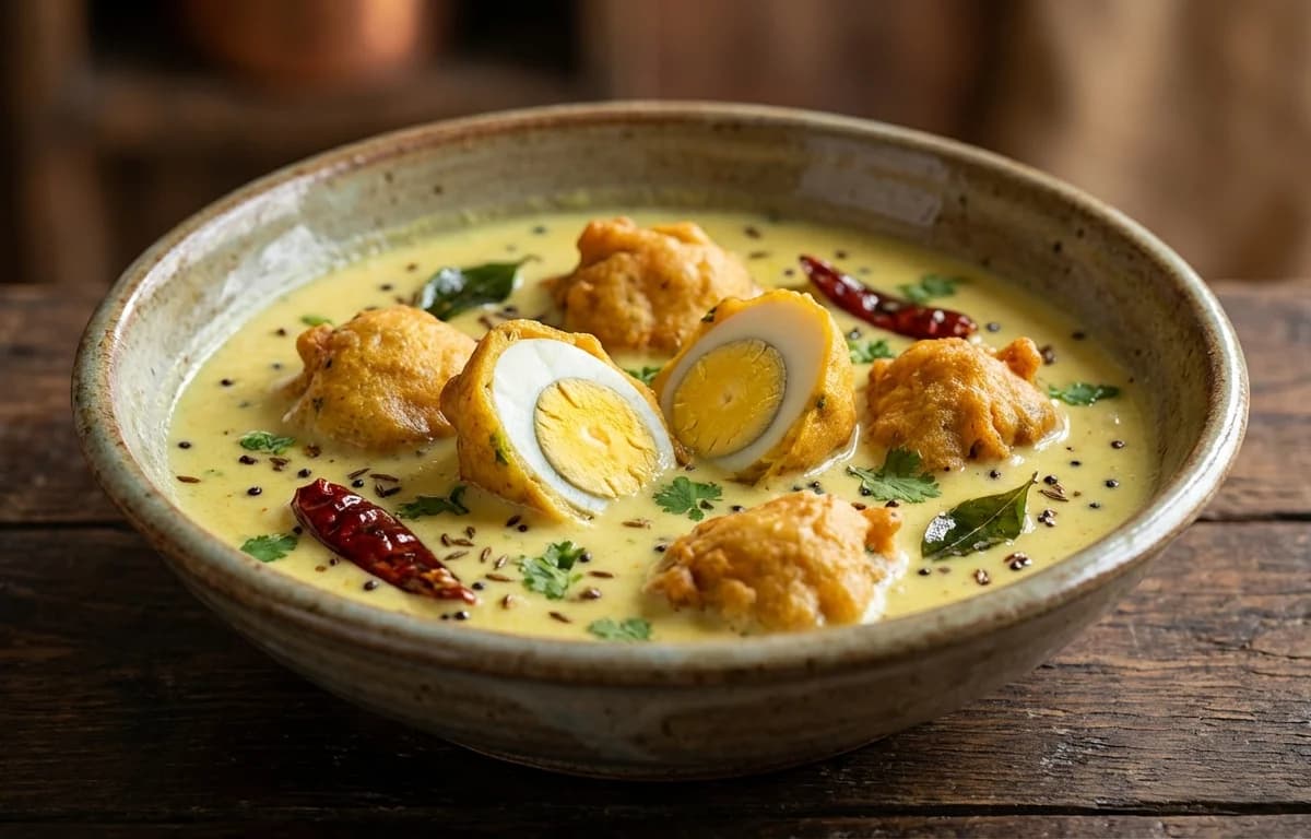 Kadhi with Egg Pakora