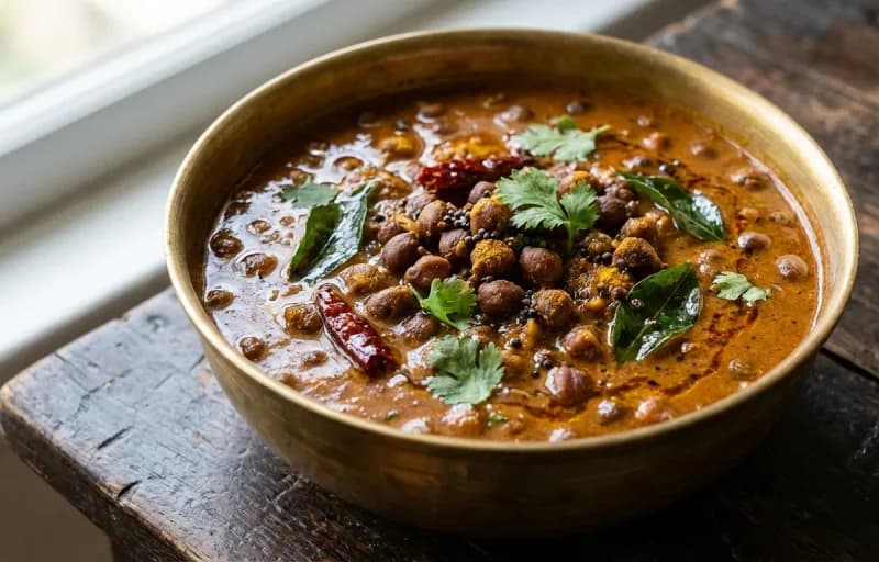 Matta Rice, Kadle Gassi, Beans Upkari and Urad Dal Papad - Recipe 2