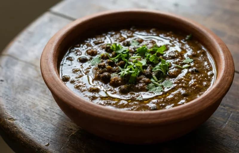 Kala Vatana Amti with Steamed Basmati Rice - Recipe 1