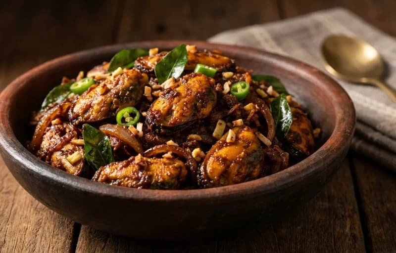 Matta Rice, Kallumakkaya Ularthiyathu and Parippu Curry - Recipe 2