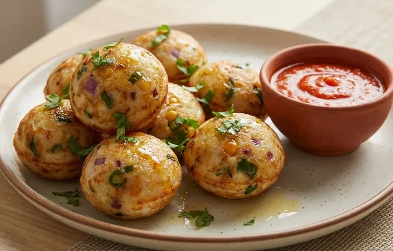 Kara Paniyaram, Thengai Chutney and Thakkali Chutney - Recipe 1