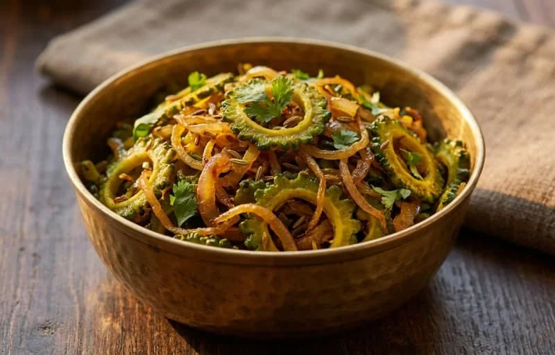 Roti, Karela Bhujia and Arhar Dal Tadka - Recipe 2