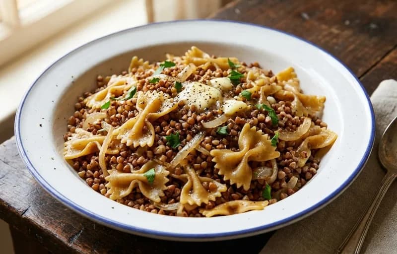 Kasha Varnishkes with Mushroom Gravy - Recipe 1