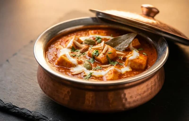 Kashmiri Paneer in Tomato Gravy, Steamed Basmati Rice and Fried Egg - Recipe 1