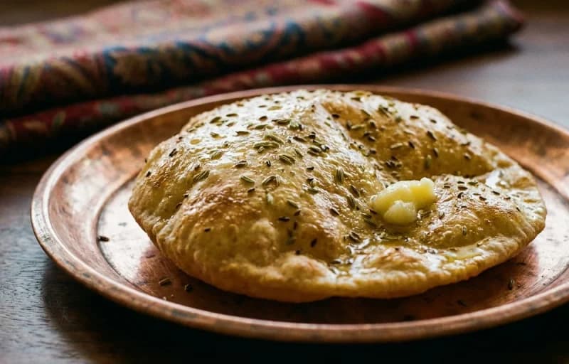 Nadru Palak with Eggs with Kashmiri Roti - Recipe 2