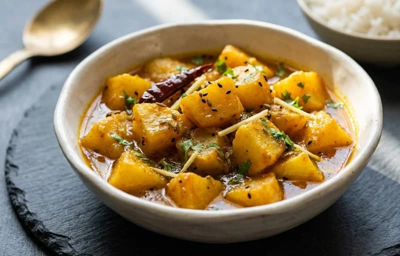 Kath Aloo Bhaji with Roti - Recipe 1