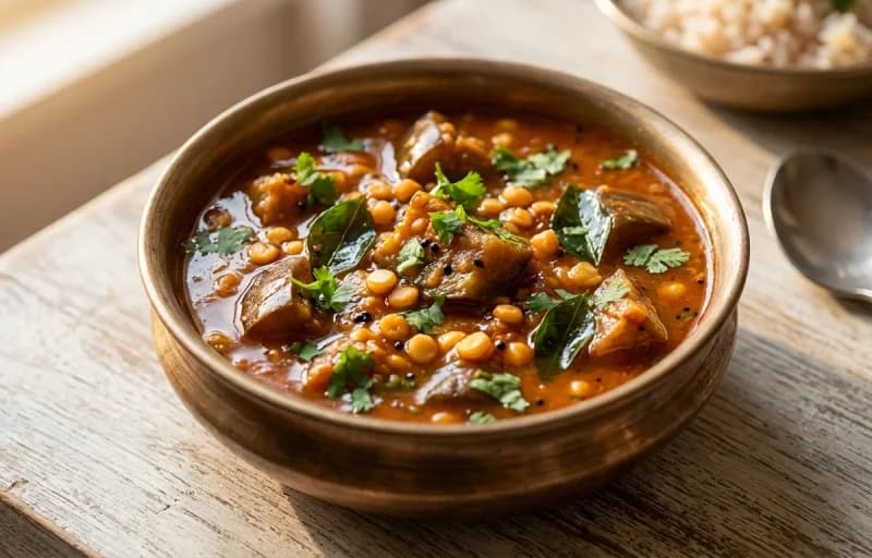 Kathirikai Gothsu with Kal Dosa - Recipe 1