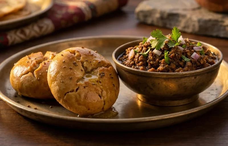 Keema Baati, Panchmel Dal and Ghee - Recipe 1