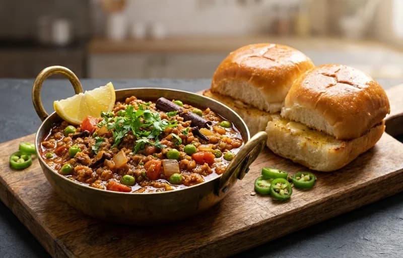 Keema Pav with Mint Chutney - Recipe 1