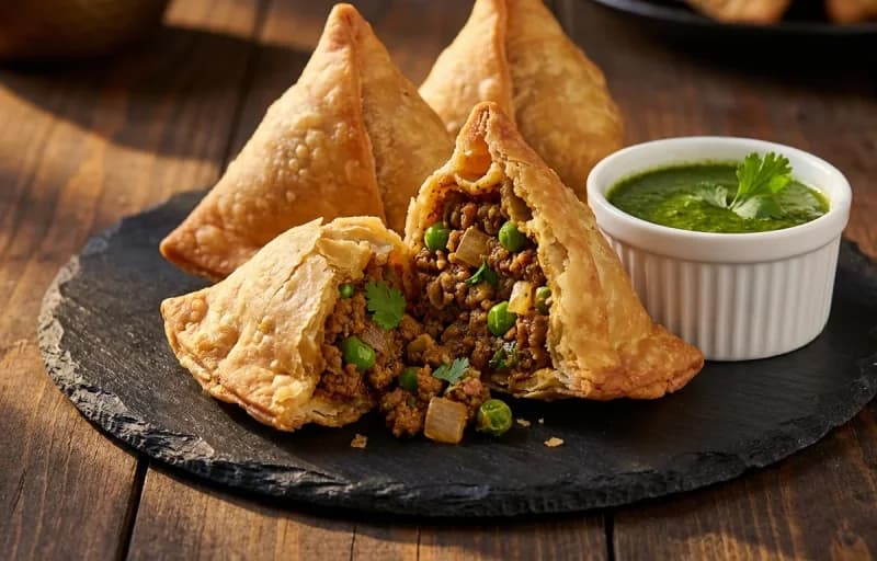 Keema Samosa with Mint Chutney - Recipe 1
