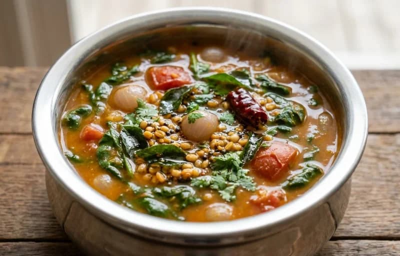 Keerai Sambar, Red Rice and Chow Chow Kootu - Recipe 1