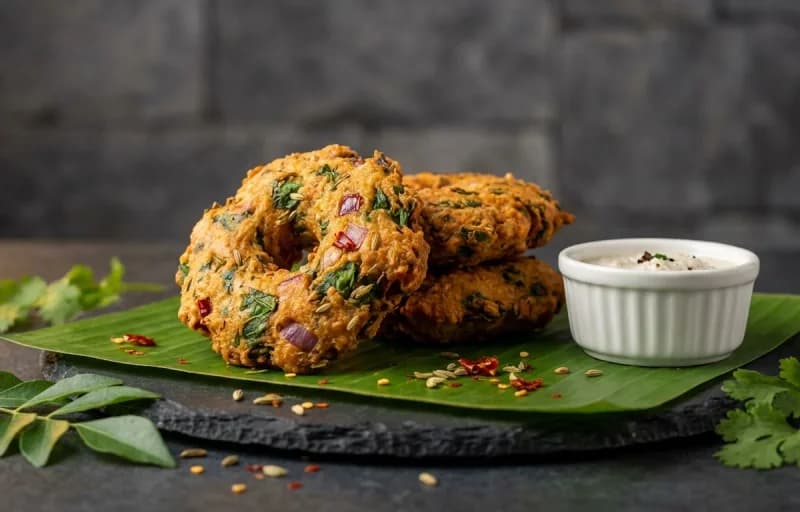 Keerai Vadai with Kaara Chutney - Recipe 1