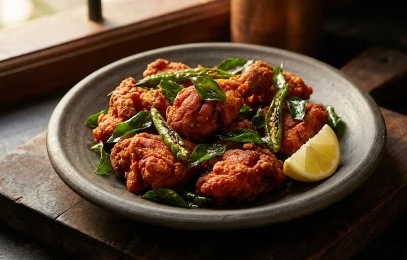 Kerala Chicken Fry, Matta Rice, Parippu Curry and Kovakka Thoran - Recipe 1