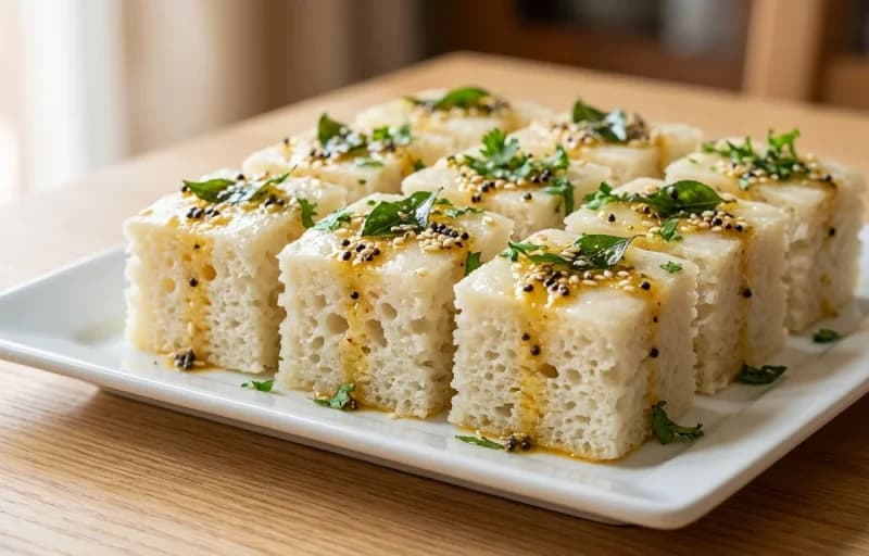 Khatta Dhokla with Coriander Chutney - Recipe 1