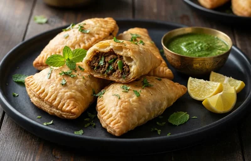 Kheema Lukmi with Mint Chutney - Recipe 1