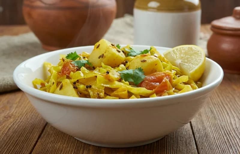 Kobi Batata nu Shaak, Rotli and Dal Tadka - Recipe 1