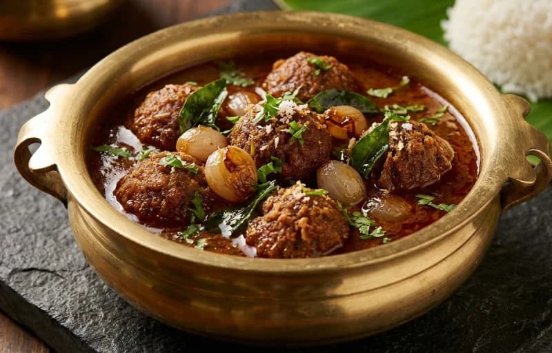 Kola Urundai Kuzhambu, Steamed Basmati Rice and Beetroot Poriyal - Recipe 1