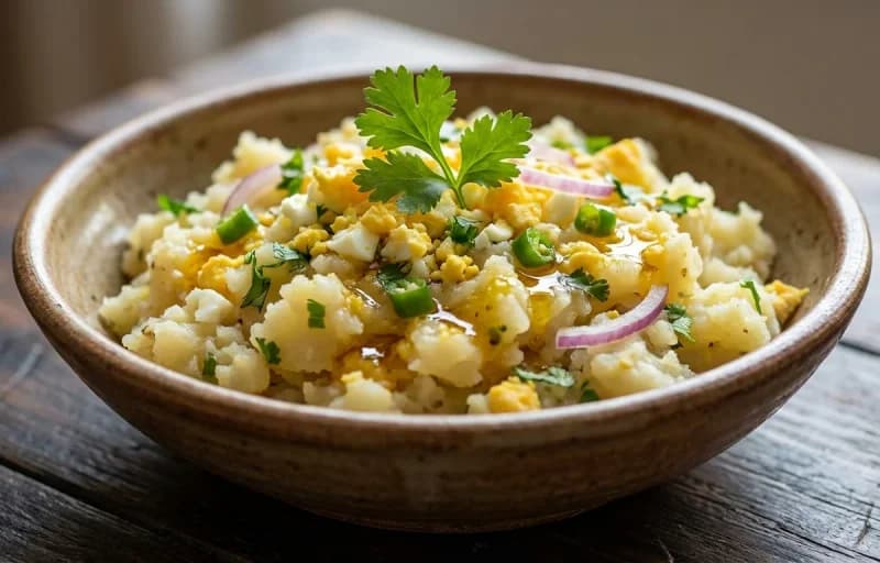 Koni aru Aloo Pitika with Steamed Basmati Rice - Recipe 1