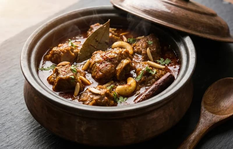 Lagan ka Gosht, Saffron Sheermal and Kachumber Salad - Recipe 1