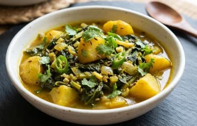 Lai Xaak Aloo Torkari
