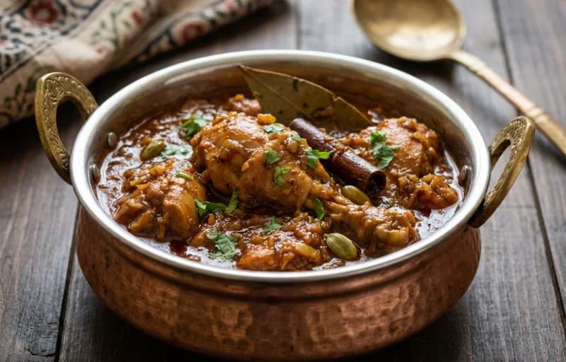 Lasan ma Marghi, Jowar Bhakri and Masala Chaas - Recipe 1