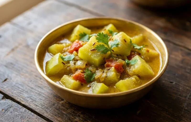 Phulka with Lauki Sabzi - Recipe 2