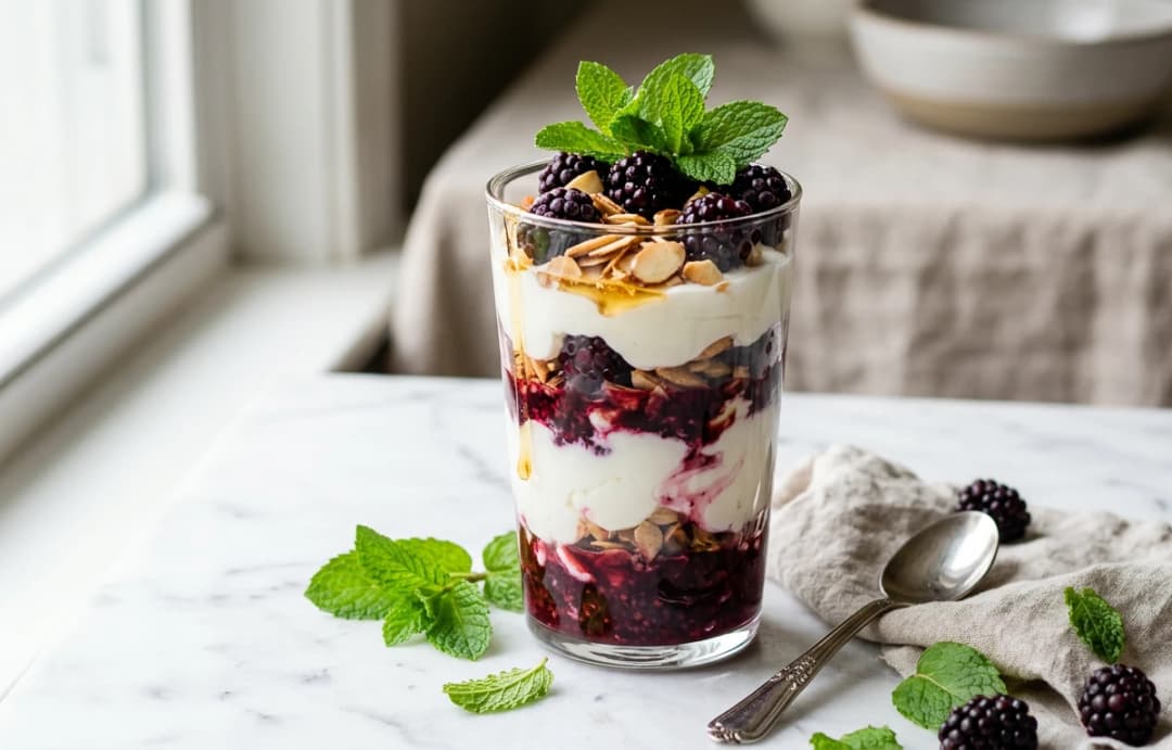 Layered Blackberry Yogurt Parfait
