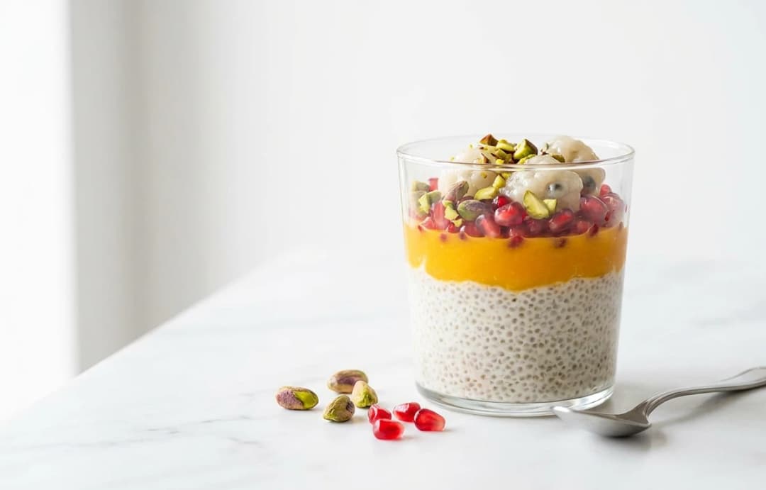 Layered Sitaphal Chia Pudding