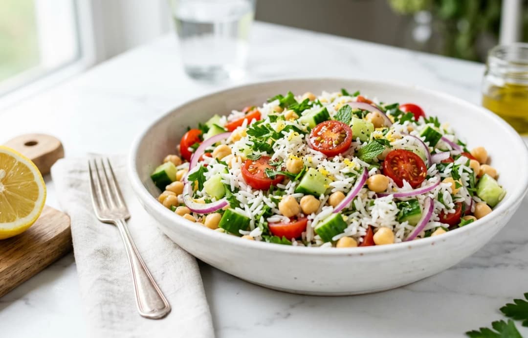 Lemon-Herb Basmati Salad with Chickpeas