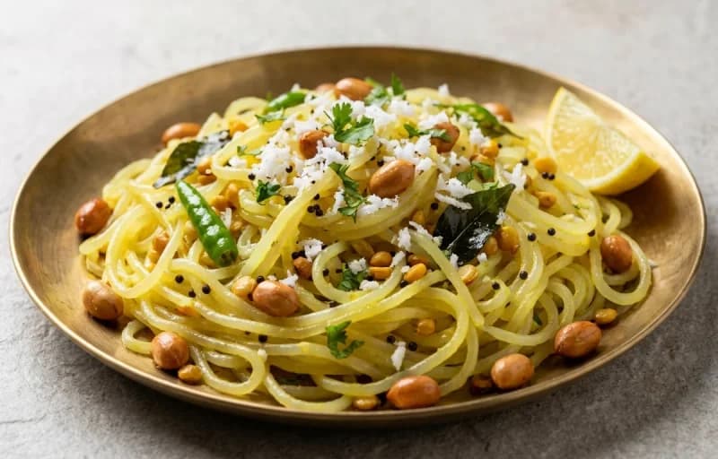 Lemon Semige, Egg Bhurji and Coconut Chutney - Recipe 1