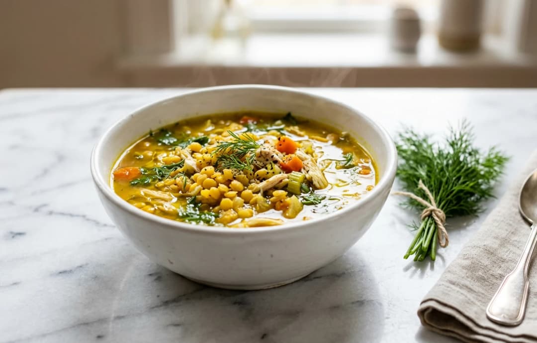 Lemony Chicken & Lentil Soup