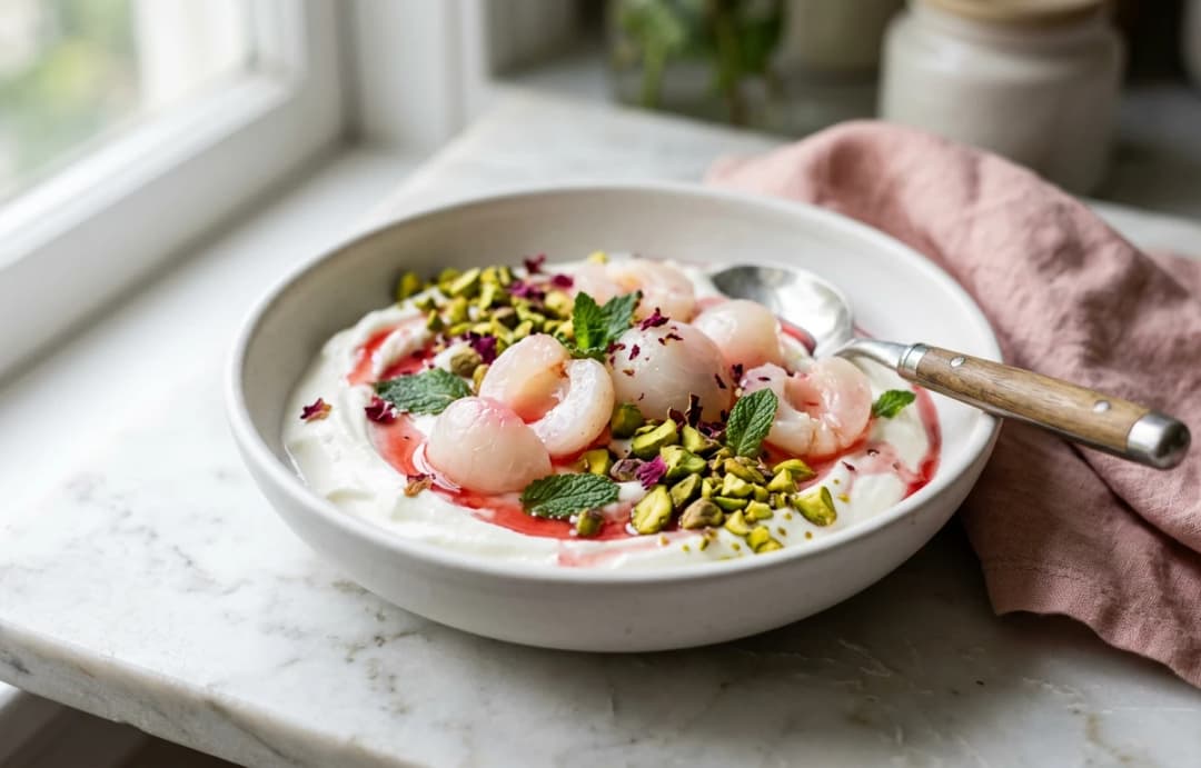 Litchi & Pistachio Yogurt Bowl