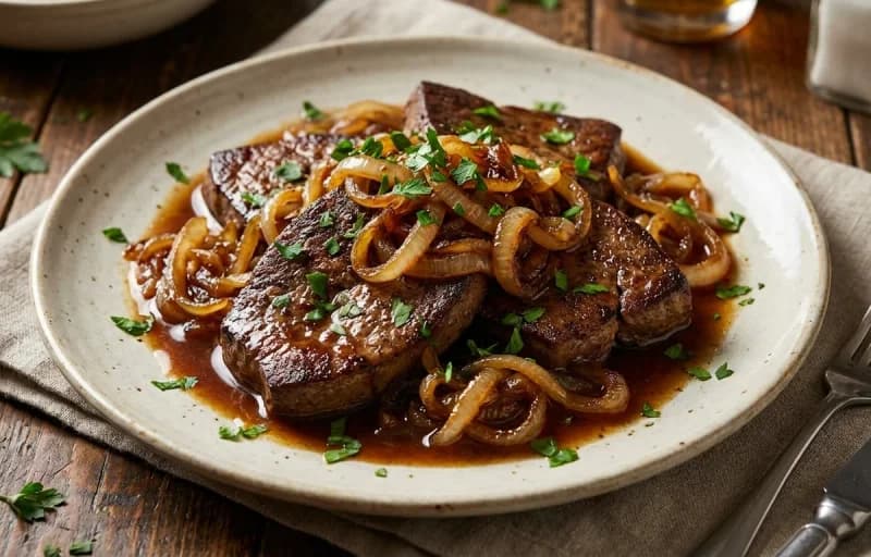 Liver and Onions with Mashed Potatoes - Recipe 1