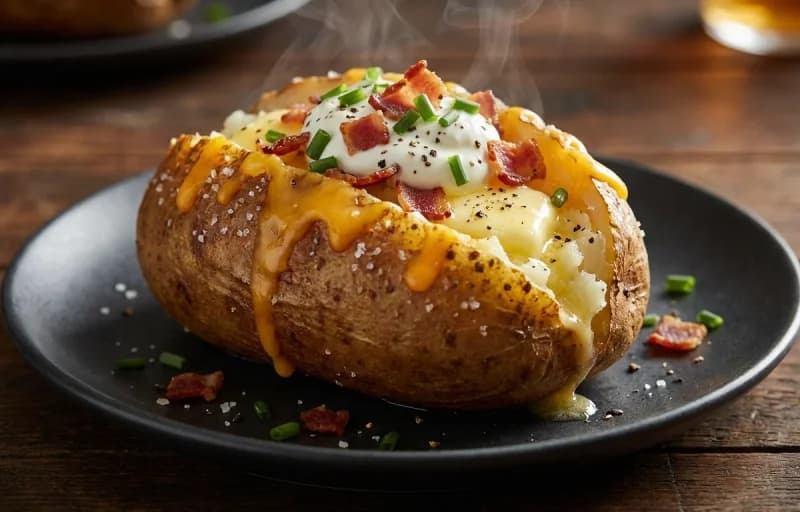 Grilled New York Strip Steak, Loaded Baked Potato and Steamed Broccoli - Recipe 2